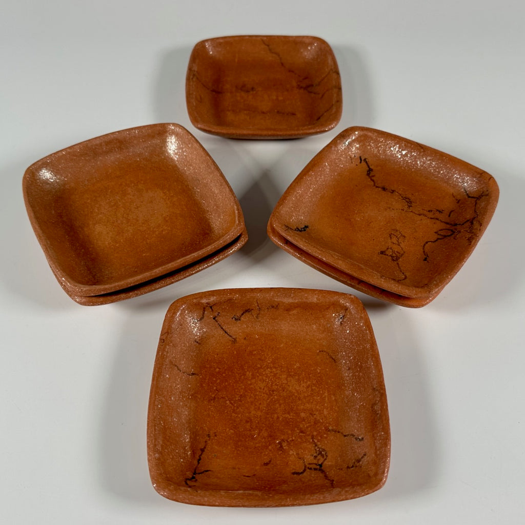 Lee Onstott micaceous horseradish plates, set of 6