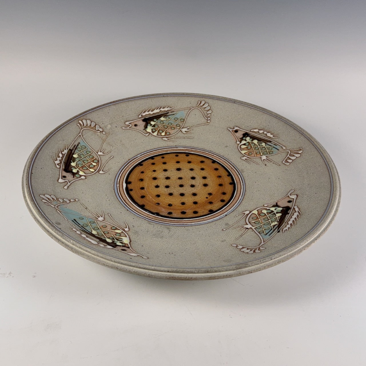 Donn Hedman large platter with fish motif