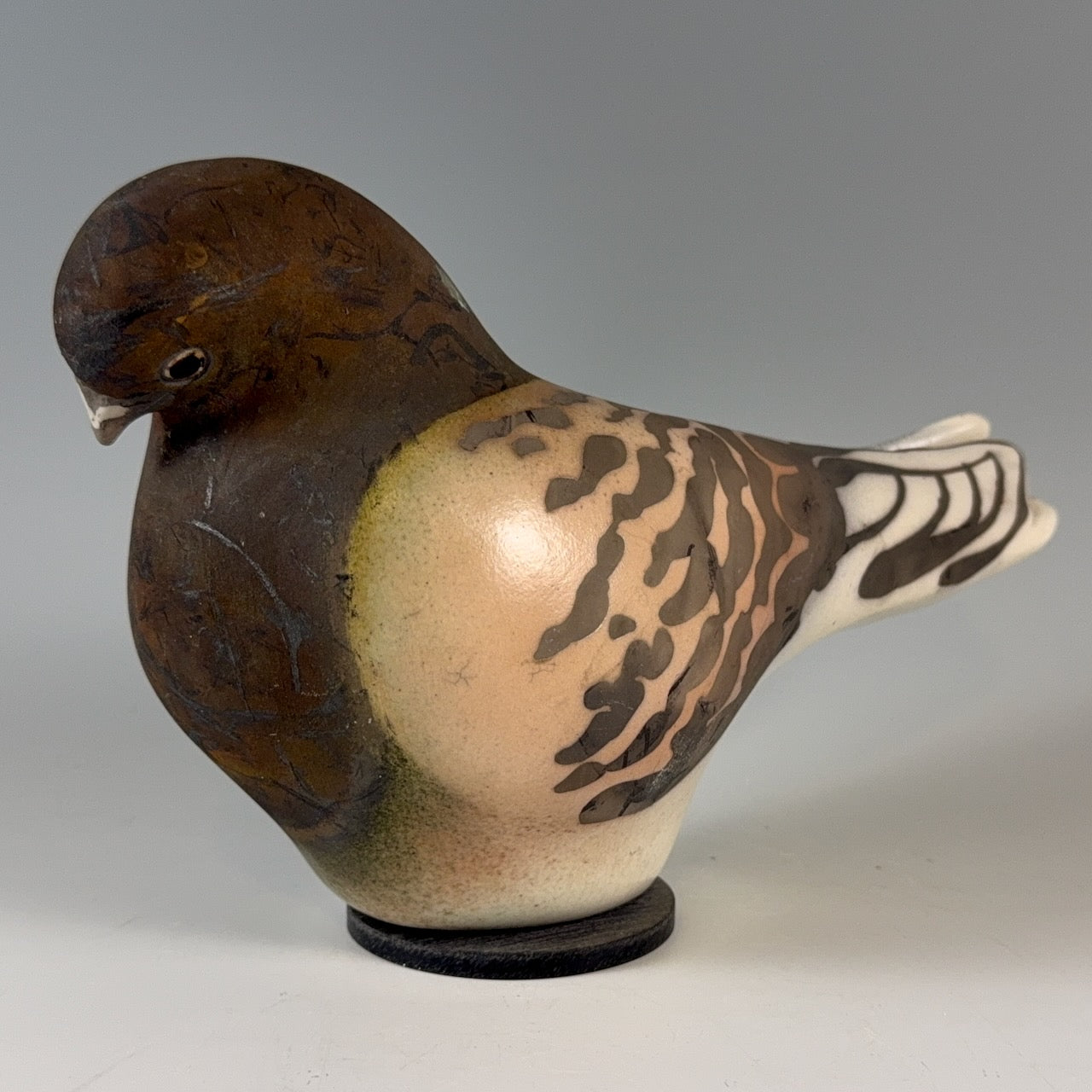 Glo Coalson pigeon sculpture