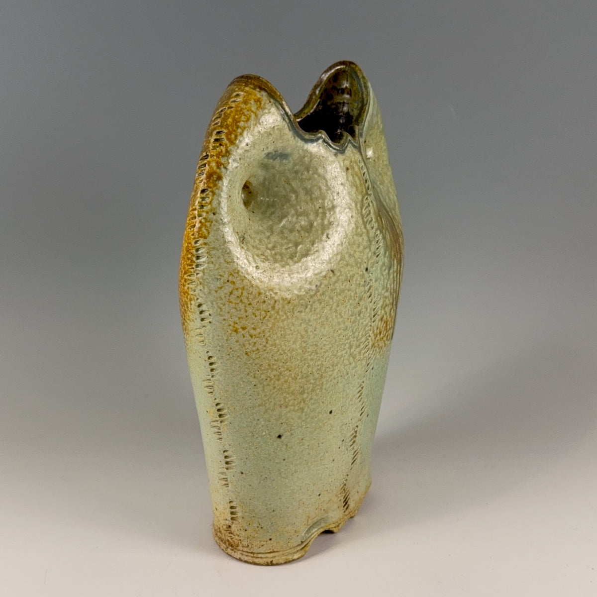 Bill Gossman vase, "Fish Mouth" NEW