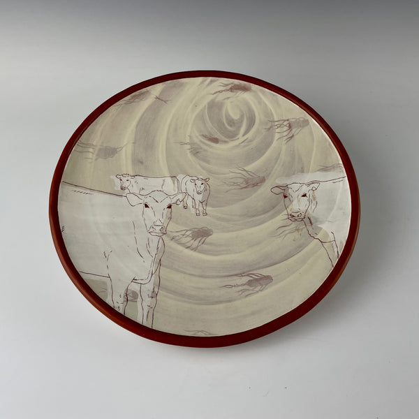 Kip O'Krongly medium platter with cows